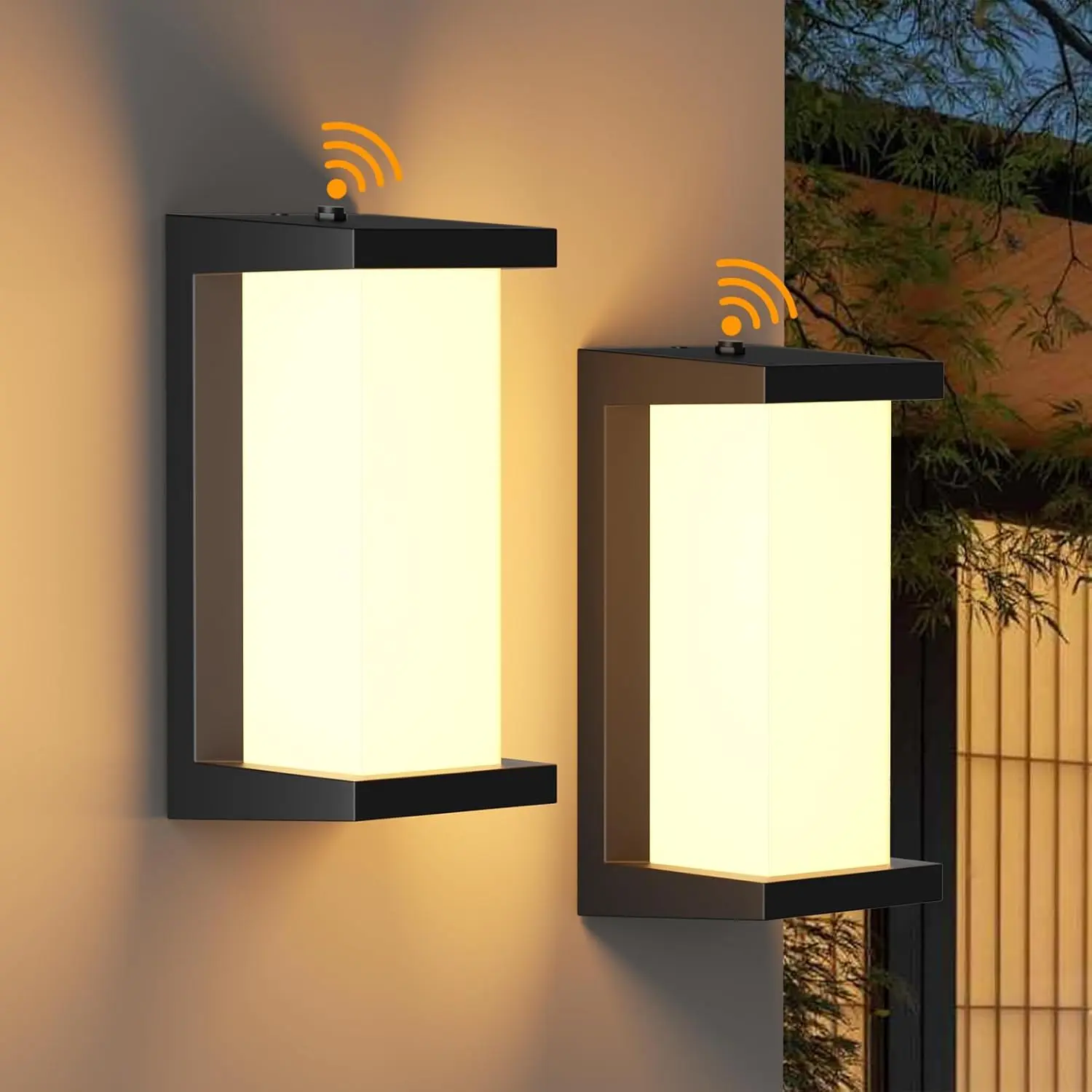 paquet-de-2-lampes-murales-exterieures-du-crepuscule-a-l'aube-luminaires-exterieurs-modernes-de-3-couleurs-lumieres-exterieures-de-capteur-de-porche-avant