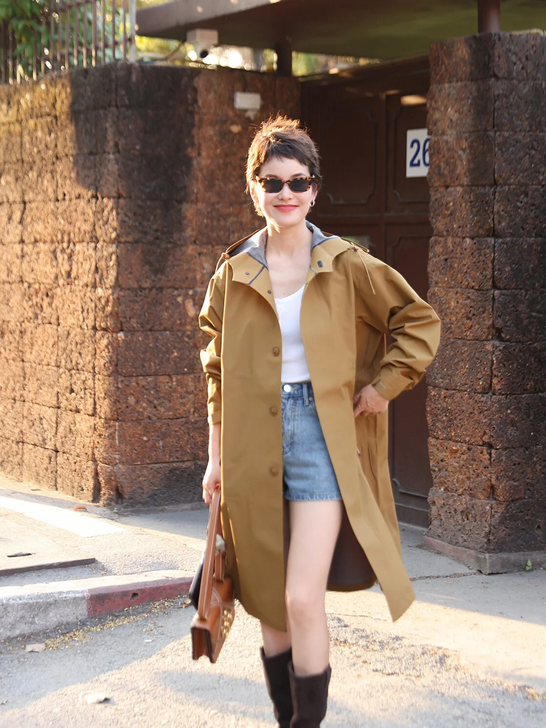 

MsDidion Classic Long Coat High D Polyester Fiber Easy to Maintain Waterproof Commute Sle Simple Design Pure Color Spring O...