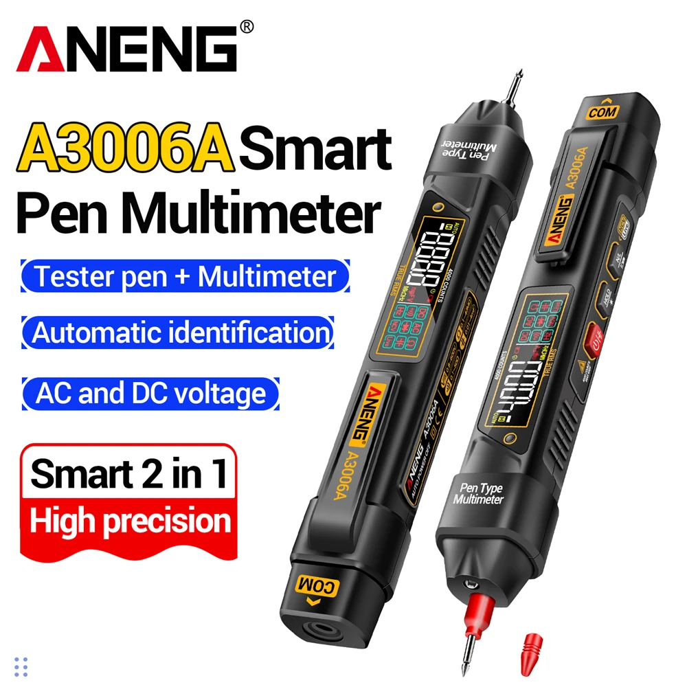 ANENG A3006A Multimeter 4000 Counts Pen Type Multimeter Non-contact  AC/DC Voltage Zero Fire Line high precision Detector