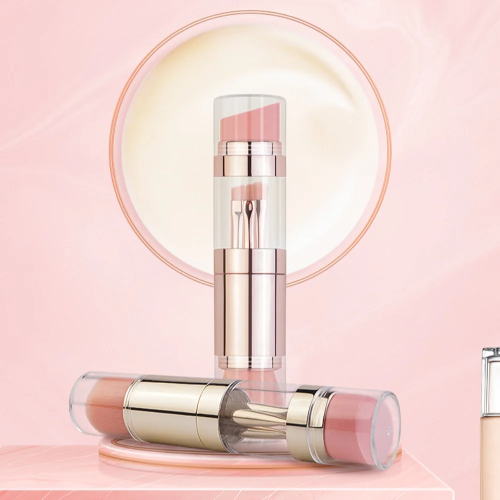 Splicing 5 in 1 แปรงแต่งหน้ากันฝุ่นมัลติฟังก์ชั่นแปรงลิปกลอสพร้อมหมวกป้องกัน Lip Liner ลิปสติก Smudge แปรงผู้หญิง