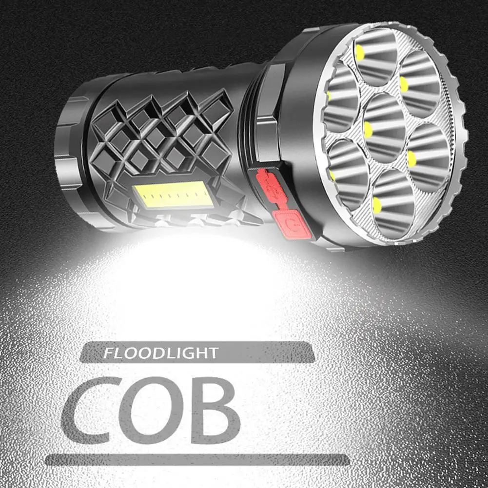 

7LED перезаряжаемый фонарик 500-800 люмен COB прожектор USB зарядка портативный фонарь со стробоскопом для экстренного кемпинга на открытом воздухе