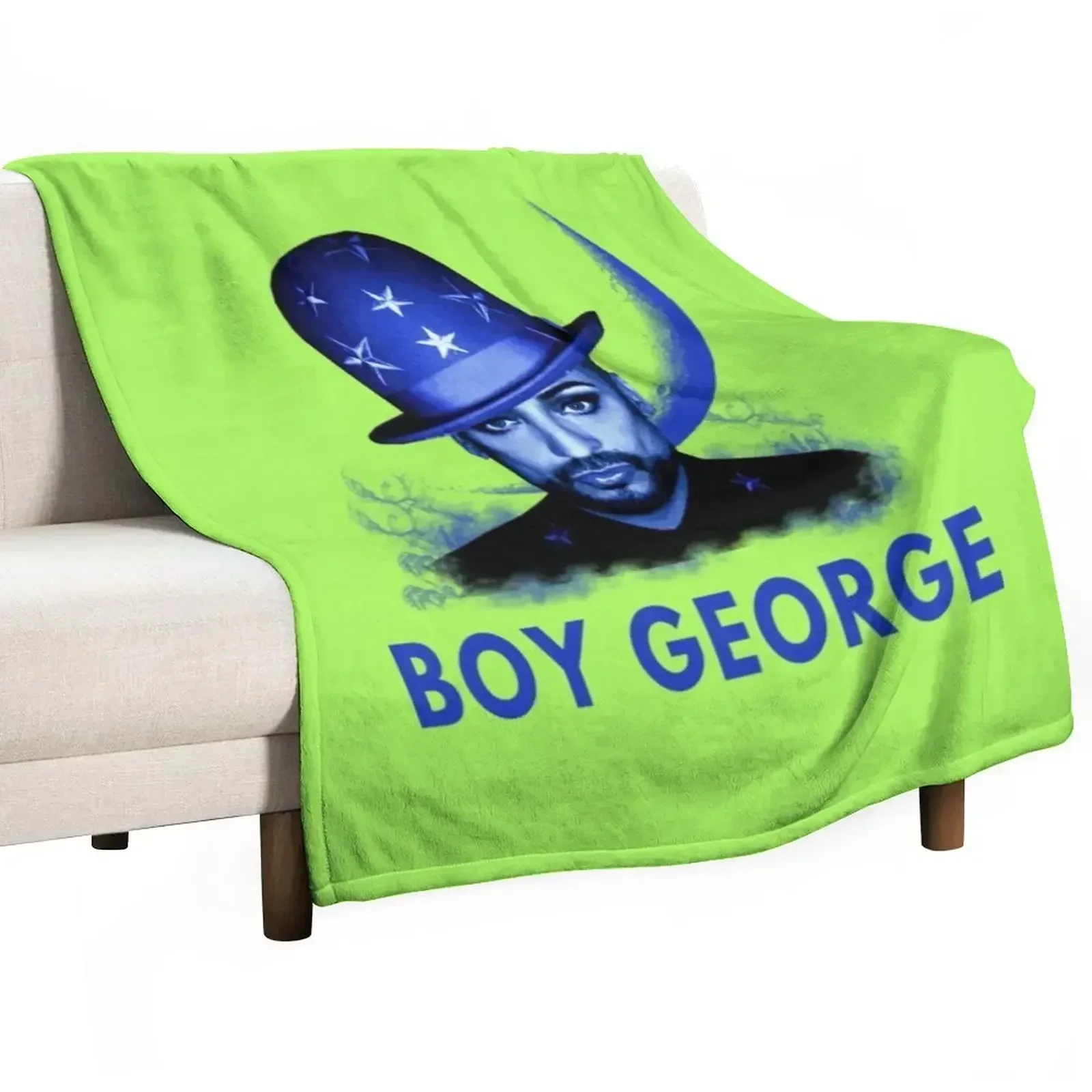 Singer Boy George-blue Throw Blanket Hairy Sofa Quilt Flannel Fabric Flannels Plaid Blankets