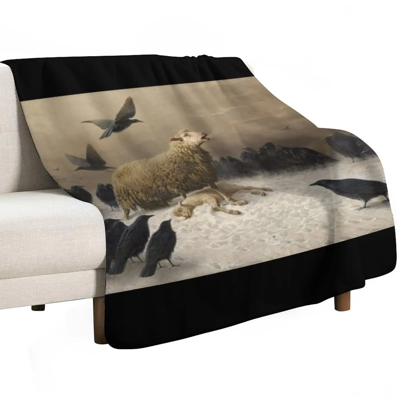 Anguish by August Friedrich Schenck (1876/1880) Throw Blanket Outdoor Soft Blanket for Picnic Beach Camping