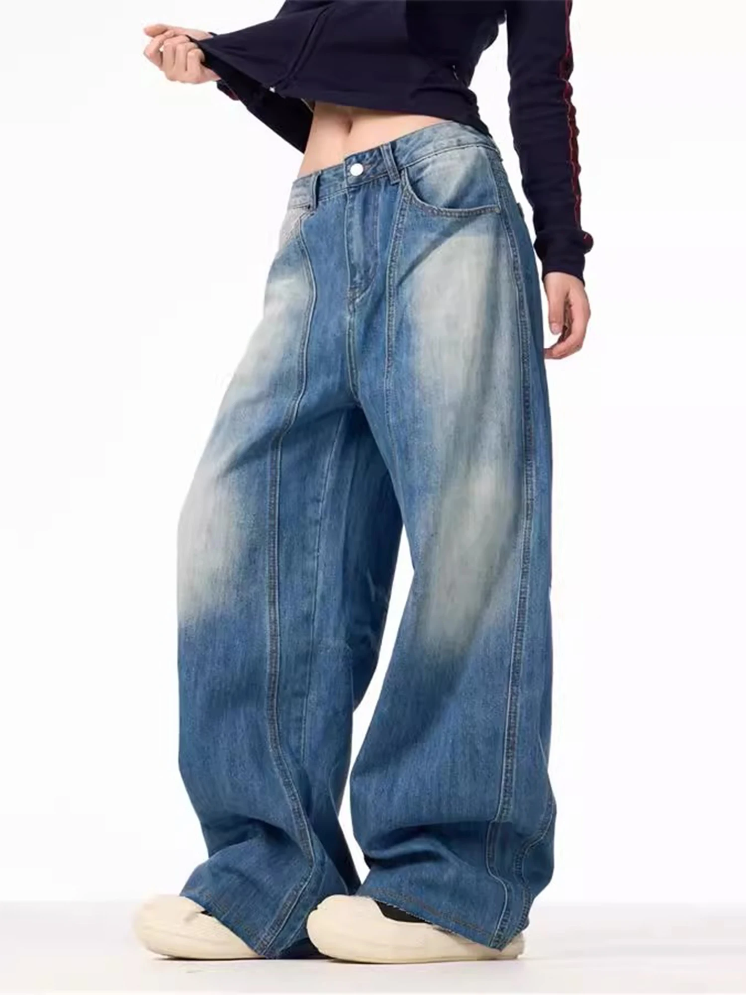 

Women Blue Y2k Baggy Jeans Japanese 2000s Style Jean Pants 90s Vintage Harajuku Oversize Bent Knife Denim Trousers Clothes 2025