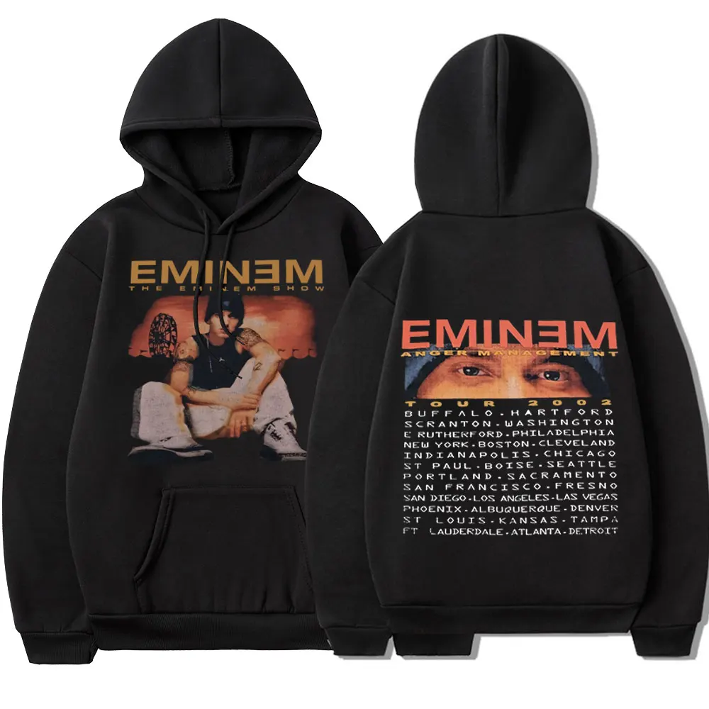 

Eminem Anger Management Tour 2002 Hoodie Men Women Vintage Hip Hop Harajuku Hooded Sweatshirts Long Sleeve Fleece Pullover