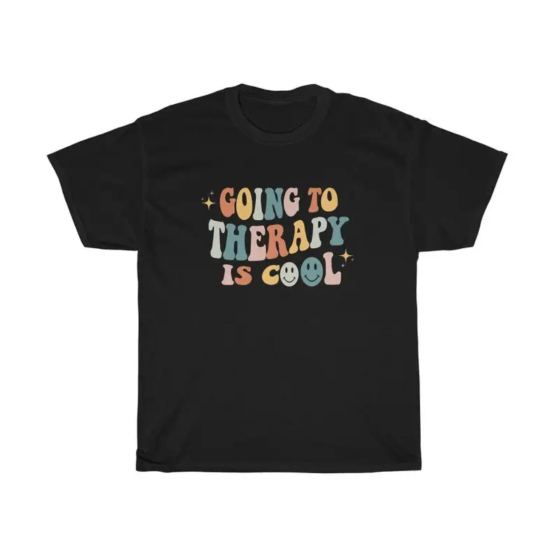 

Going To Therapy Is Cool Mental Health Shirt Y2k Shirt Anxiety Retro Indie Clothing Aesthetic Clothes 100% cotton Unisex goth