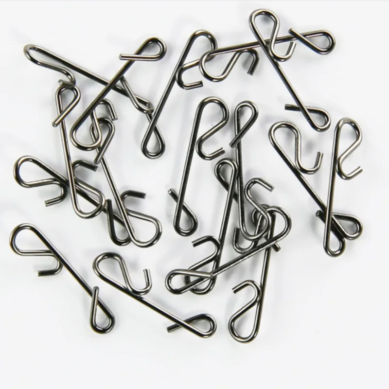 FTK 50Pcs Fishing Clips Quick Change Stainless Steel Speed Clips Fast Snaps Hanging Clips Crankbait Connector Freshwater