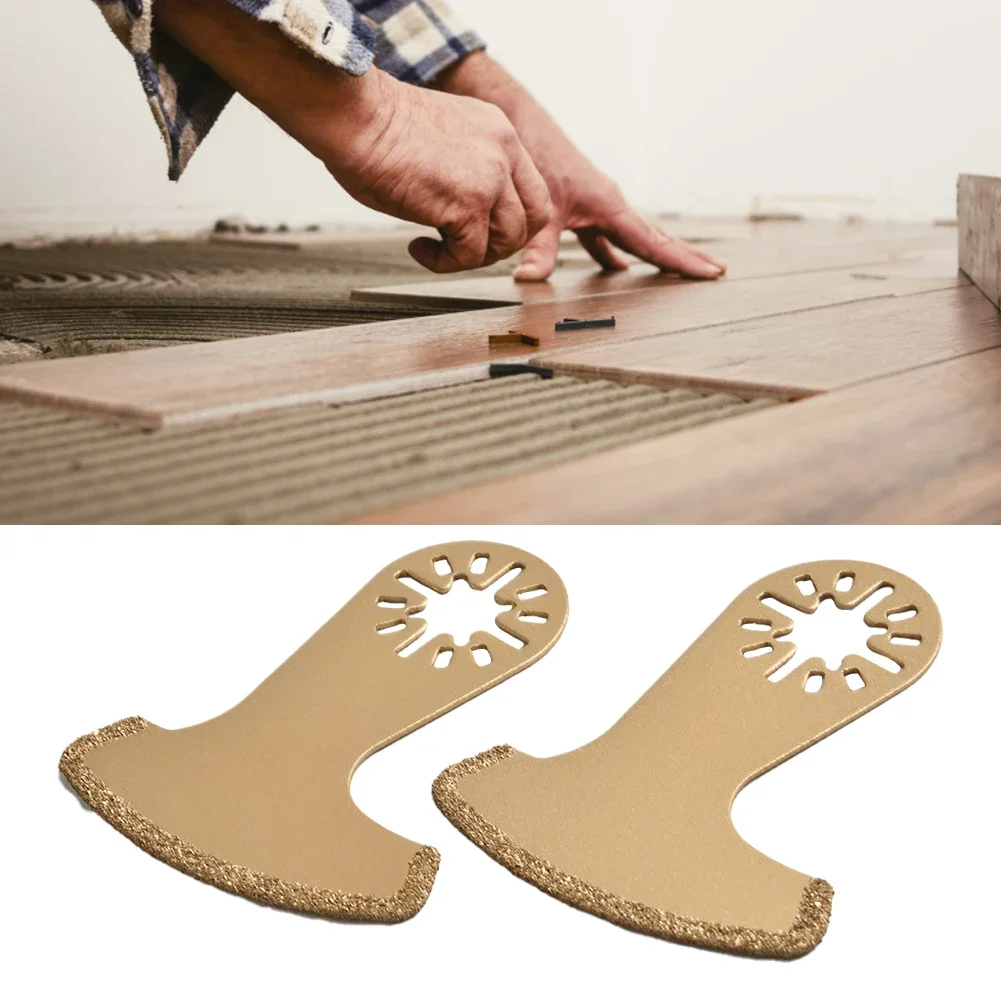 2pcs Set Carbide Oscillating Multi Tool Multi-Tool Saw Blades Ceramic Tile Grout Removing Tools For Cuts Tile/Concrete/Stone