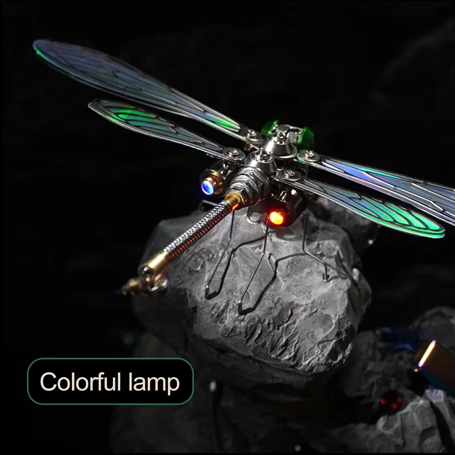 Ensemble mécanique Punk à monter soi-même, libellule en métal 3D léger, Puzzle en acier inoxydable, Kit de modèle de décompression, jouet cadeau personnalisé