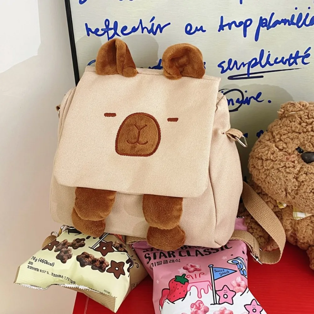 Sac à Dos en Peluche de Cochon d'Inde, Mignon, Multifonctionnel, Capybara, pour Couple, Étudiant, École, Nouvelle Collection