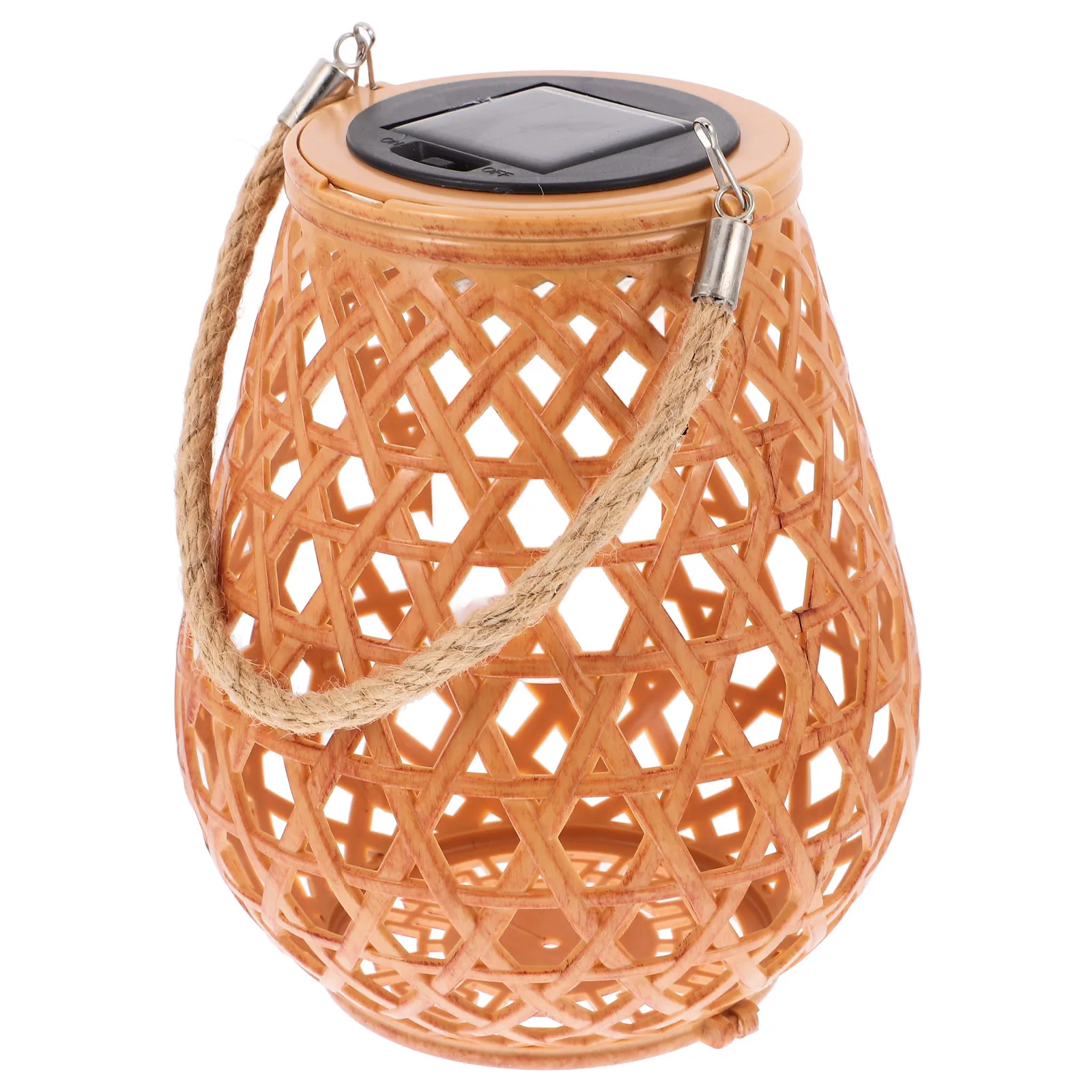 

Bamboo Style Solar Powered Rattan Lantern Outdoor Waterproof Hanging Light For Garden Yard Porch Patio Rustic Wicker Lamp With