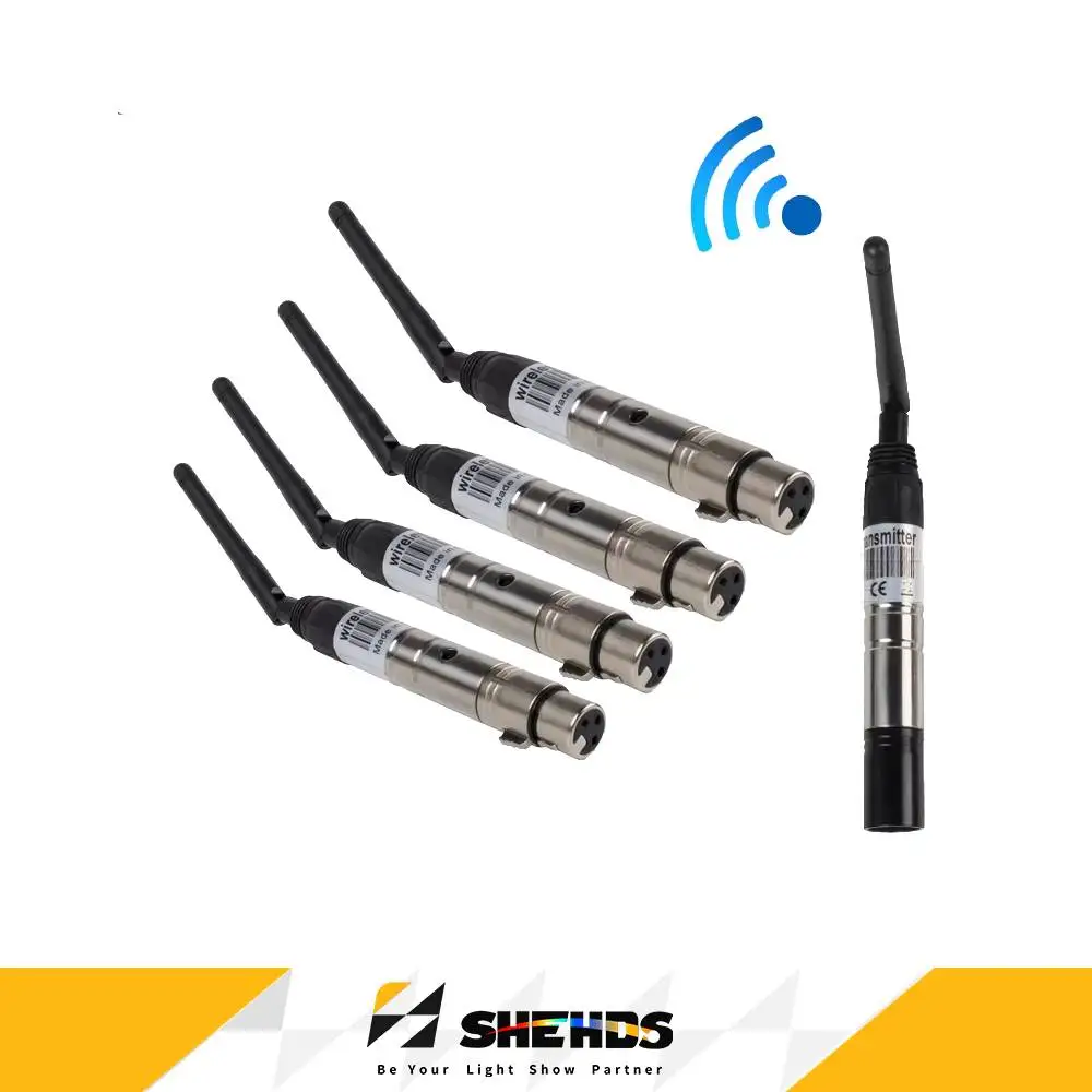 SHEHDS DMX Wireless Receiver and Transmitter 2.4G ISM for Control Lights on Stage DJ Lighting Disco Ball Lighting Bar Lights
