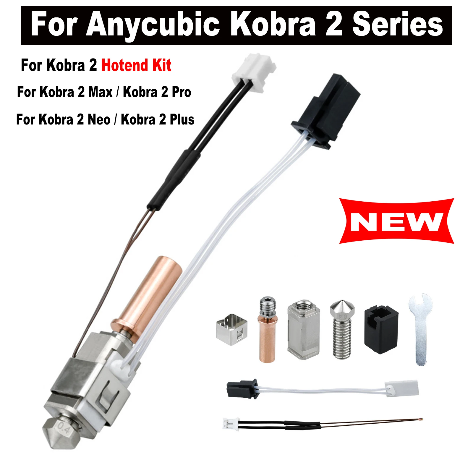 

Обновленный Hotend для Anycubic Kobra 2 Pro/Neo/Plus/Max Hotend Kit 24 в 60 Вт нагревательная трубка Термистор для Anycubic Kobra 2 Hotend часть