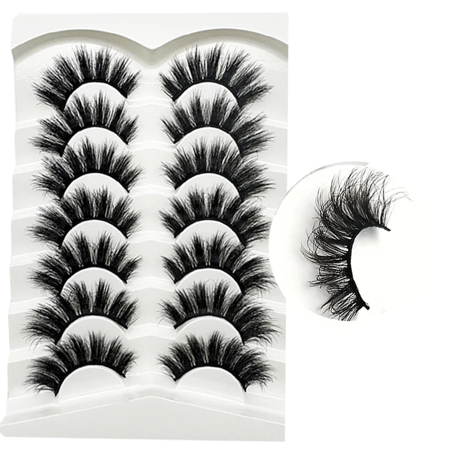 Störerischer 'Unordentlicher Wind' |   7-Paar Cross-Cross Falsche Wimpern Set, Interpretation der 8D Biomimetischen Balance zwischen Übertriebener Schwung und Ausgefallener Formgebung