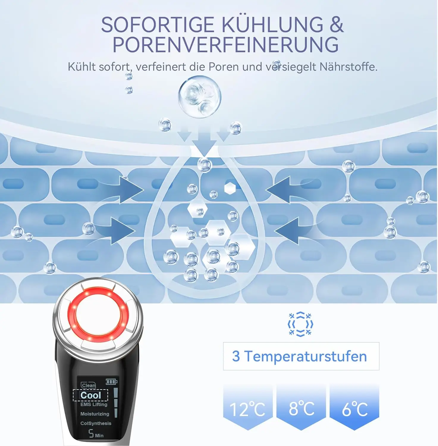جهاز تدليك الوجه من هوم بيوتي مضاد للتجاعيد عالي التردد EMS جهاز تنغيم رفع الوجه مع علاج بالضوء الأحمر/الأزرق للعناية بالبشرة #5
