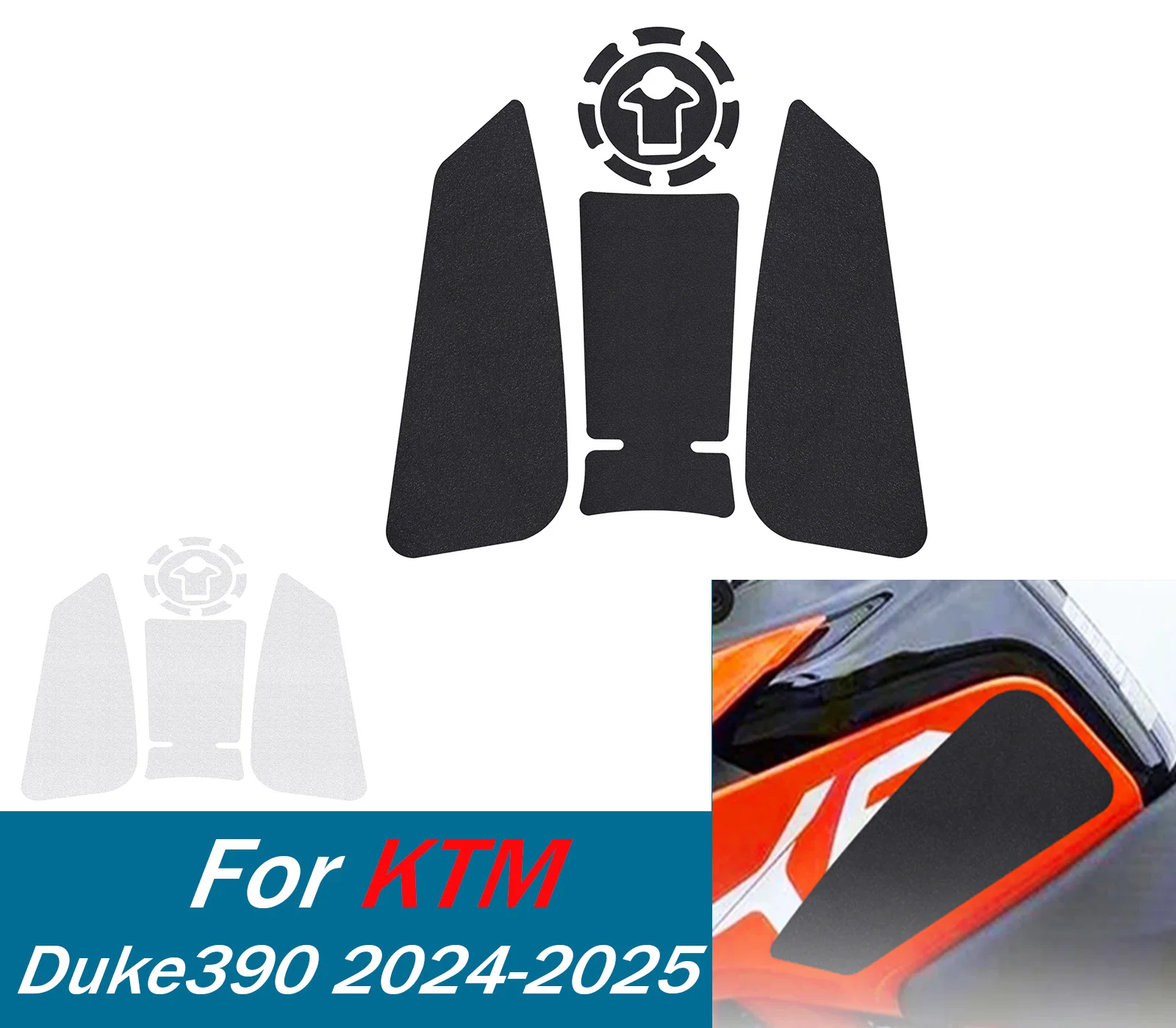 

Мотоциклетная противоскользящая наклейка, тяговая накладка на бак, боковая защита коленей для KTM Duke 390 2024 2025, устойчивые к царапинам наклейки