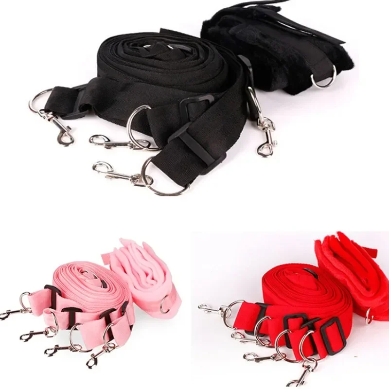 

Bdsm Bed Strap Bondage Alternative Binding on the Bed with Plush Binding Sex Toys,Flirting Handcuffs Footcuffs,Sm Self Bondage