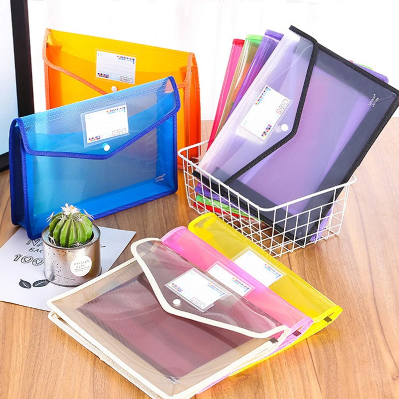 

A4 File Folder Stationery Storage Folder Waterproof File Organizer Folders Pvc Bag Portfolio Paper Storage Office Organizers