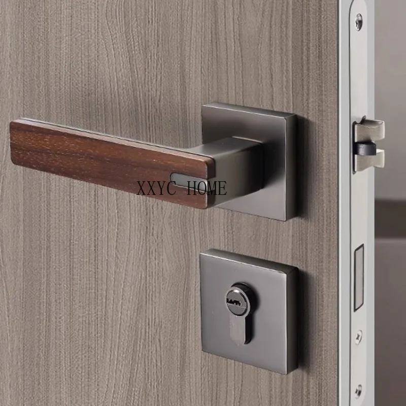 

Lock Indoor Bedroom Black Walnut Log Household Door Handle Mute Split Door Lock Door Handle Handle