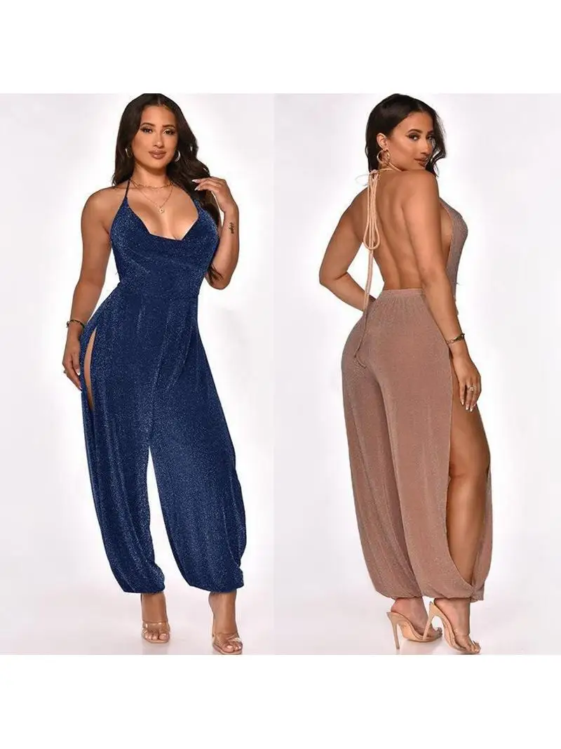 

Брюки женские Hanmaa, весна 2024, с завязками на бедрах, цельные, с высокой талией, с разрезом, широкие штанины, длинные