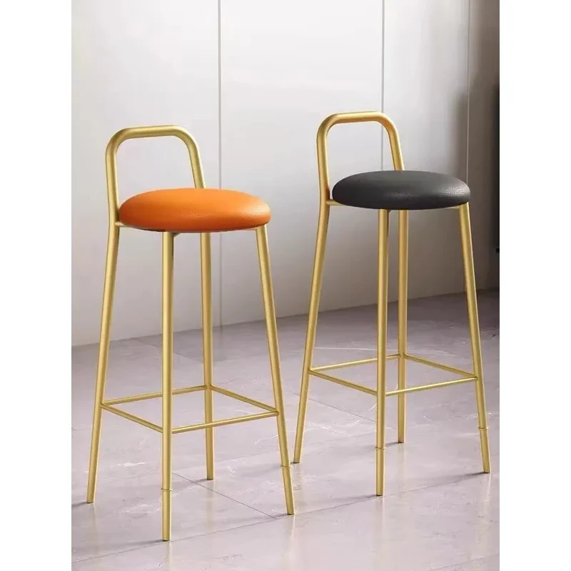 Modern black iron commercial bar stool durable environmental protection backless high chair