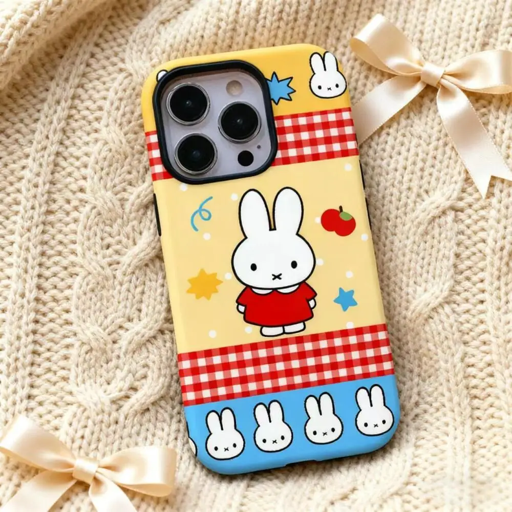 Чехол для телефона Miffy Rabbit Kawaii, магнитный защитный чехол для телефона с защитой от падения iPhone 11-16, полная серия, чехол для телефона с милой мультяшной девушкой