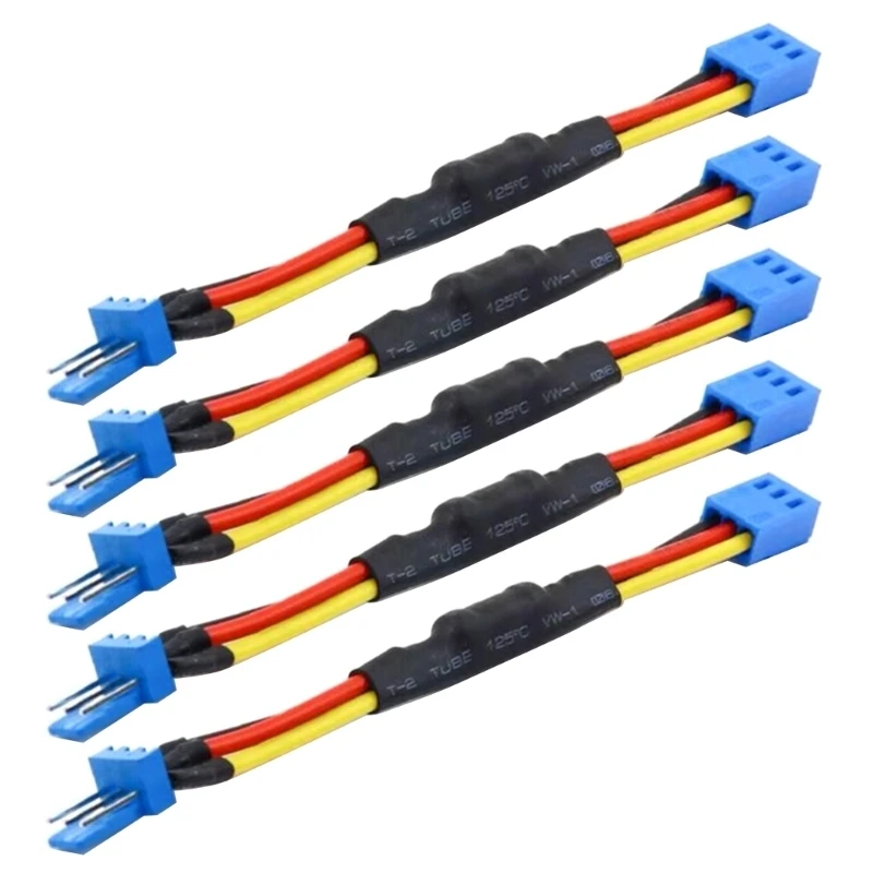 5 Pieces PC CPU Fan Speed Reduce Slow Down Wire 3 Pin Fan Noise Resistor Cable Male to Female Connector 12CM/4.72in