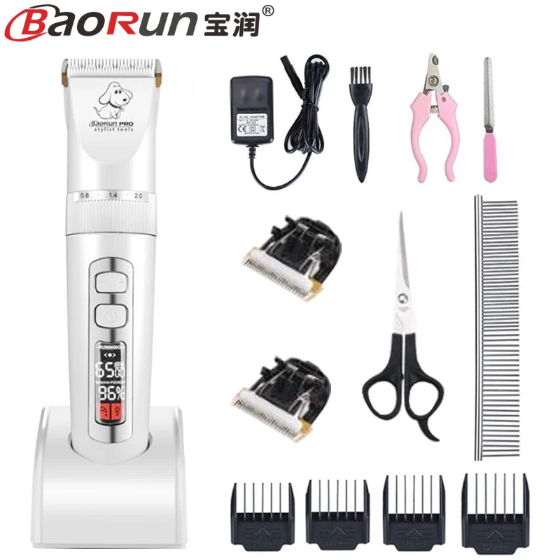 

Baorun P9 Rechargeable Professional Pet Dog Animal Shaver Hair Cutter Trimmer Electrical Grooming Clipper Low Noise Cats Haircut