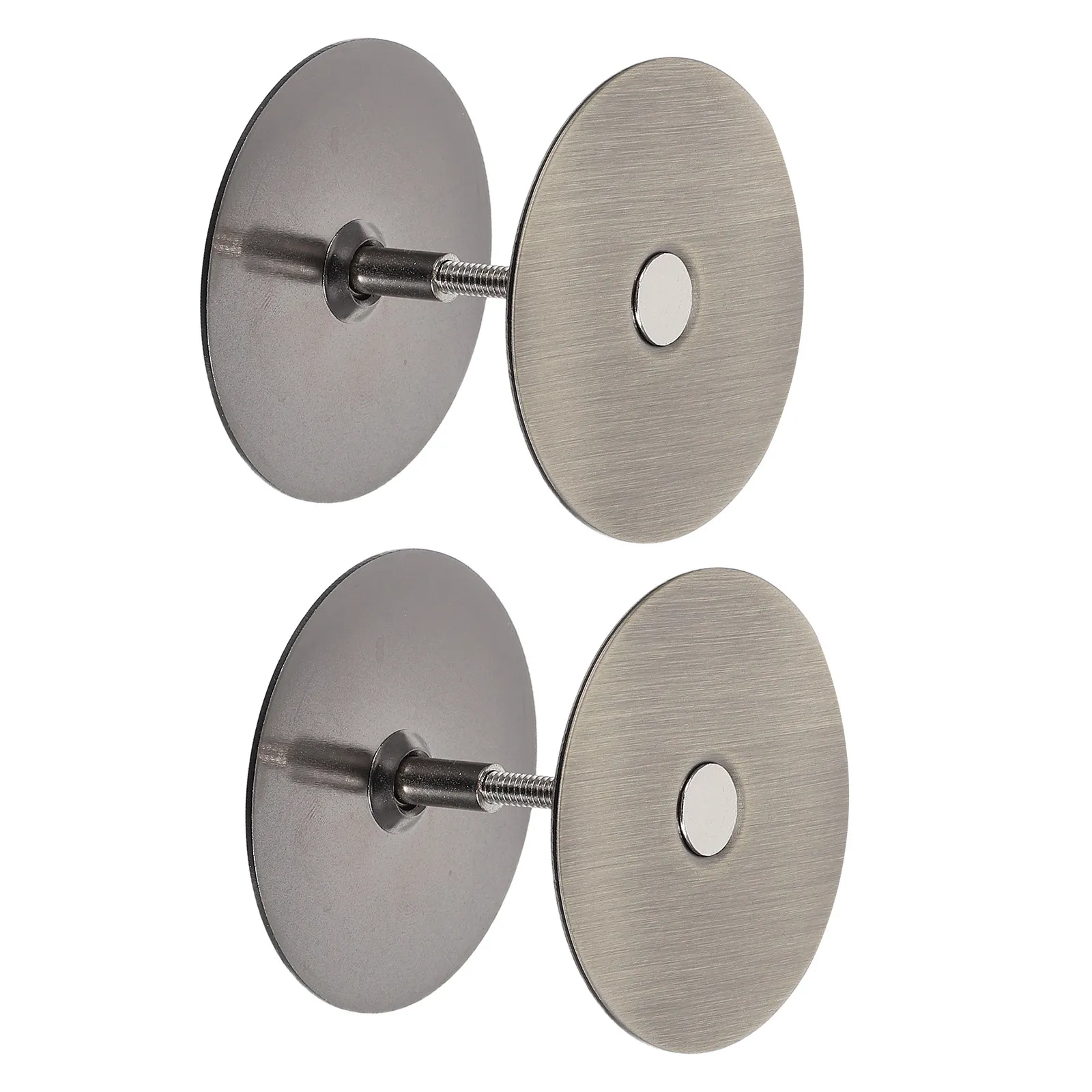 2Sets Stainless Steel Door Lock Hole Cover Plates Anti Pry Deadbolt Cover Plate Round Door Knob Hole Filler Plate for Front
