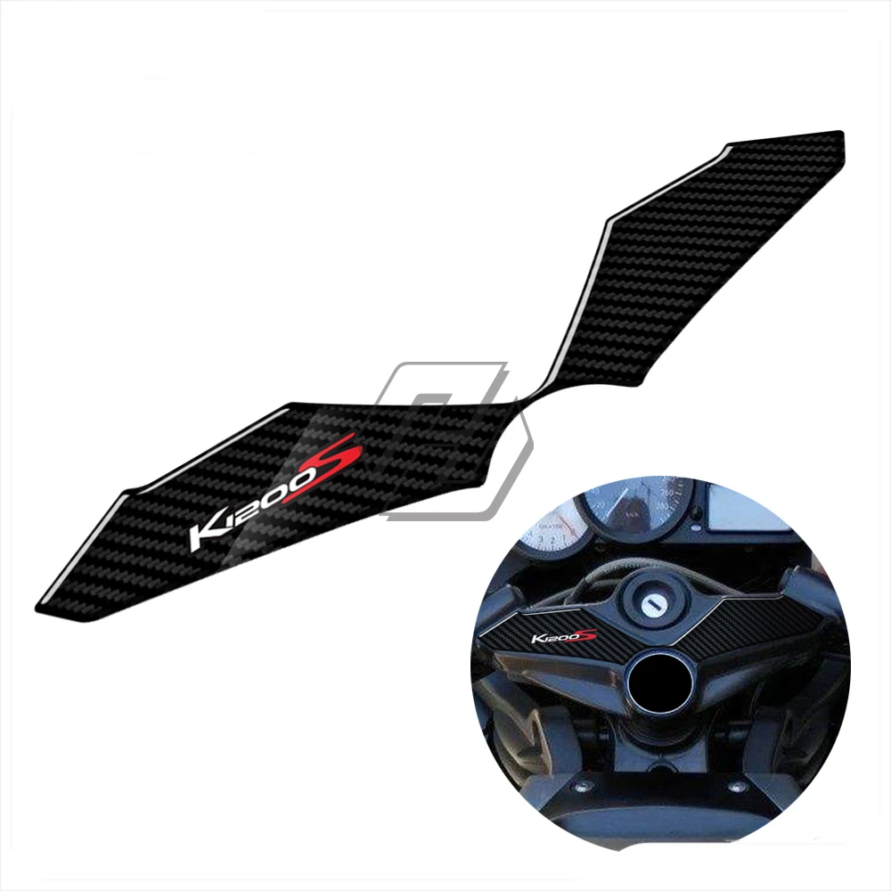 Funda protectora de Canesú de Triple abrazadera superior de aspecto de carbono 3D para BMW K1200S 2004-2008