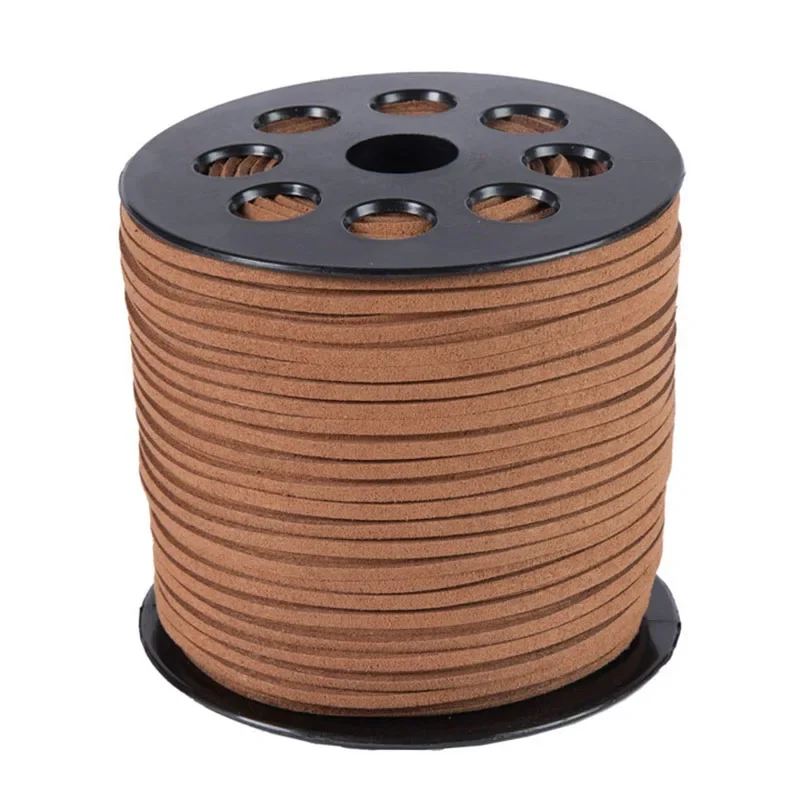 90 Meters Faux Leather Cord Rope 2.7mm Width Flat Suede Leather String for Bracelet Necklace Jewelry Making DIY Handmade Craft