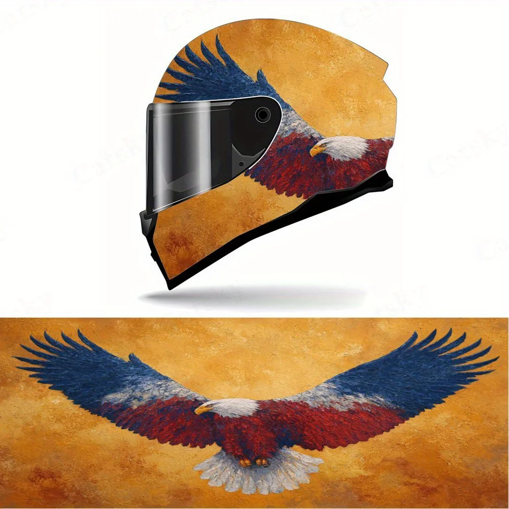 

Eagle With America Flag Full Face Helmet Decals - Durable and Waterproof PVC, self-adhesive Motorcycle Racing Helmet Aesthetic S