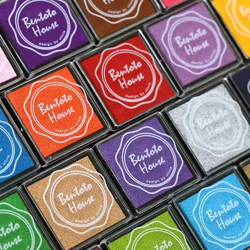 20 teile/schachtel 20 farben 4*4 cm DIY sammelalbum farbige tinte stempel vintage handwerk finger malerei farbige tinte pads stempel schule versorgung – Detail 7