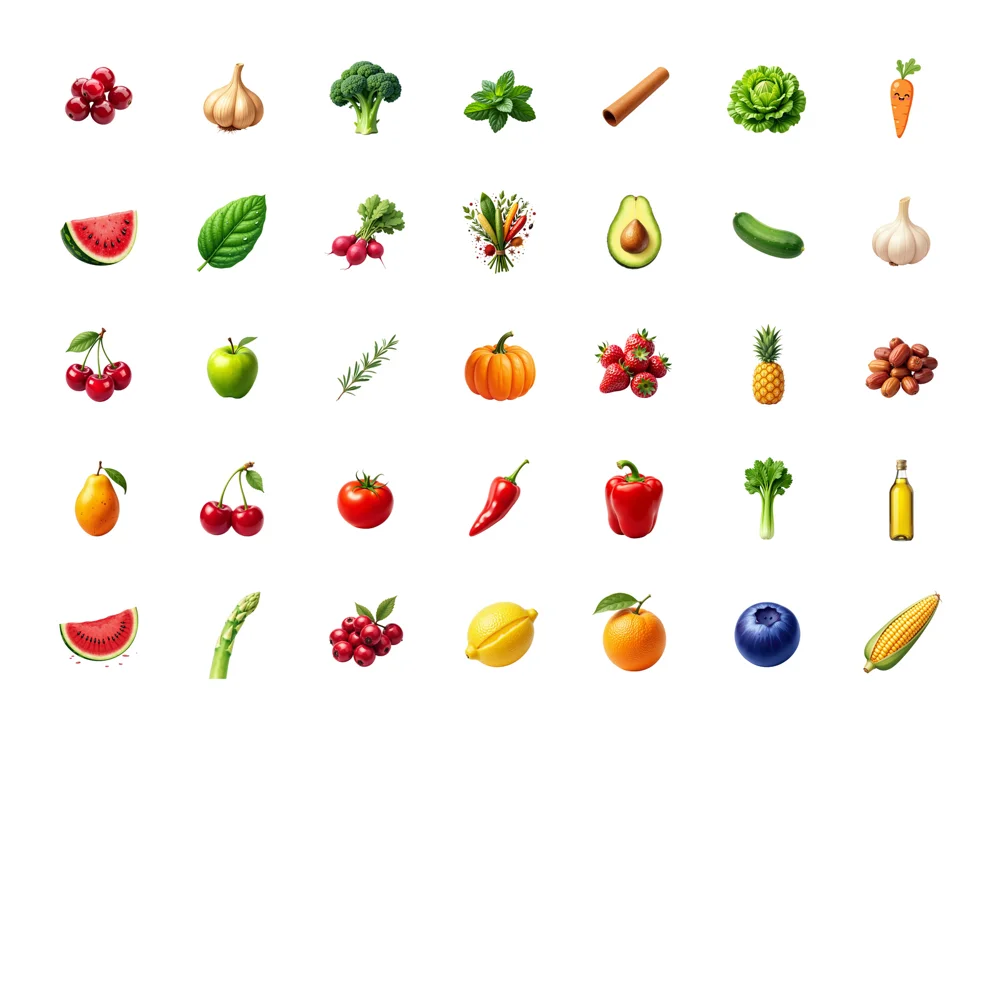 Non-toxic Fruitstickers easy-to-peel foodstickers paper-made assorted laptopstickers for travel office gift-giving