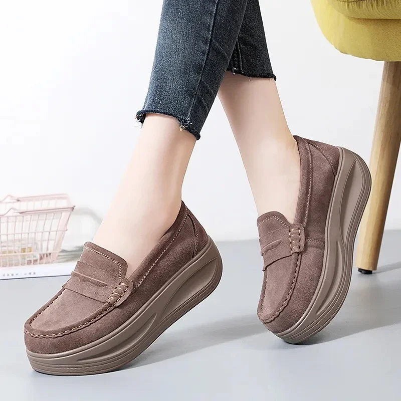 Women Flats Shoes Woman Platform Slip On Sneakers Women Suede Ladies Loafers Women\'s Casual Shoes Moccasins Zapatos Mujer