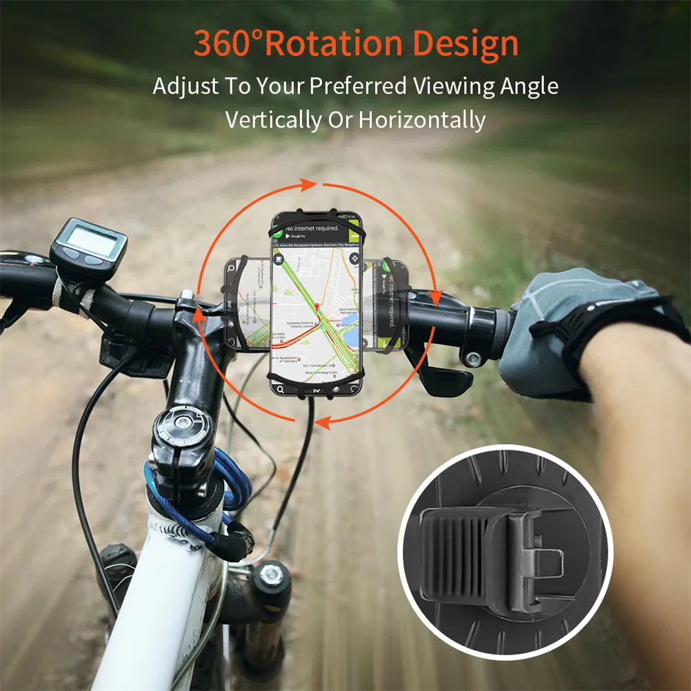 360 Rotatable Bicycle Phone Holder Motorcycle Stand Bracket Silicone GPS Support For Iphone 11 Xiaomi 10 Huawei P40