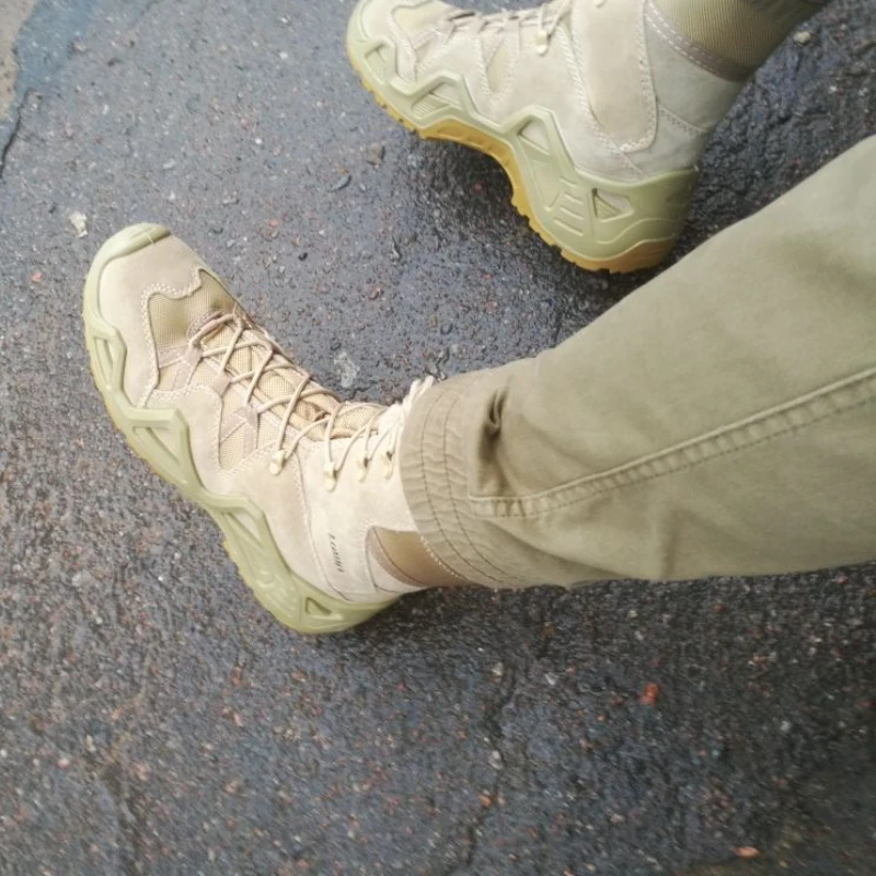 Outdoor Hiking Boots Men\'s Lace Up Breathable Training Tactical Combat Desert Boots Plus Size Shoes Botas Militares Masculinas