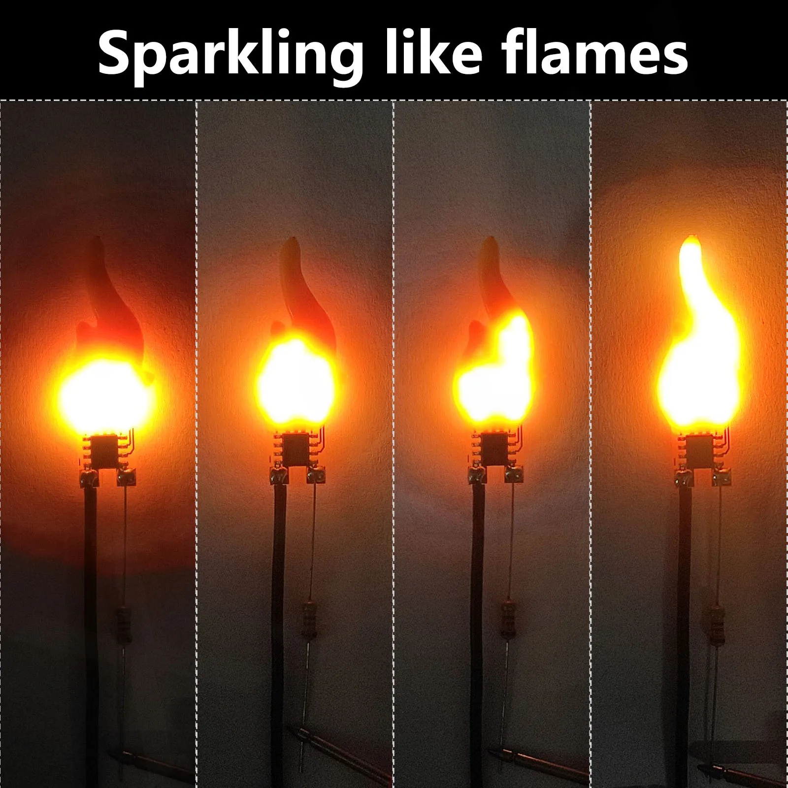 LED DC5V Retro Edison Candle Flame Lamp 20mA Warm White Ra≥80 83mm Holiday Decoration Soldered Candle Flash Lamp Accessory DIY