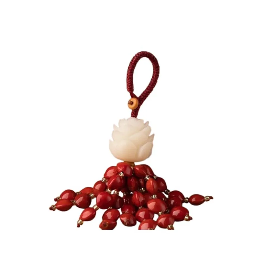 

Red Bean Keychain Pendant for Car Keys Bag Wallet Decor