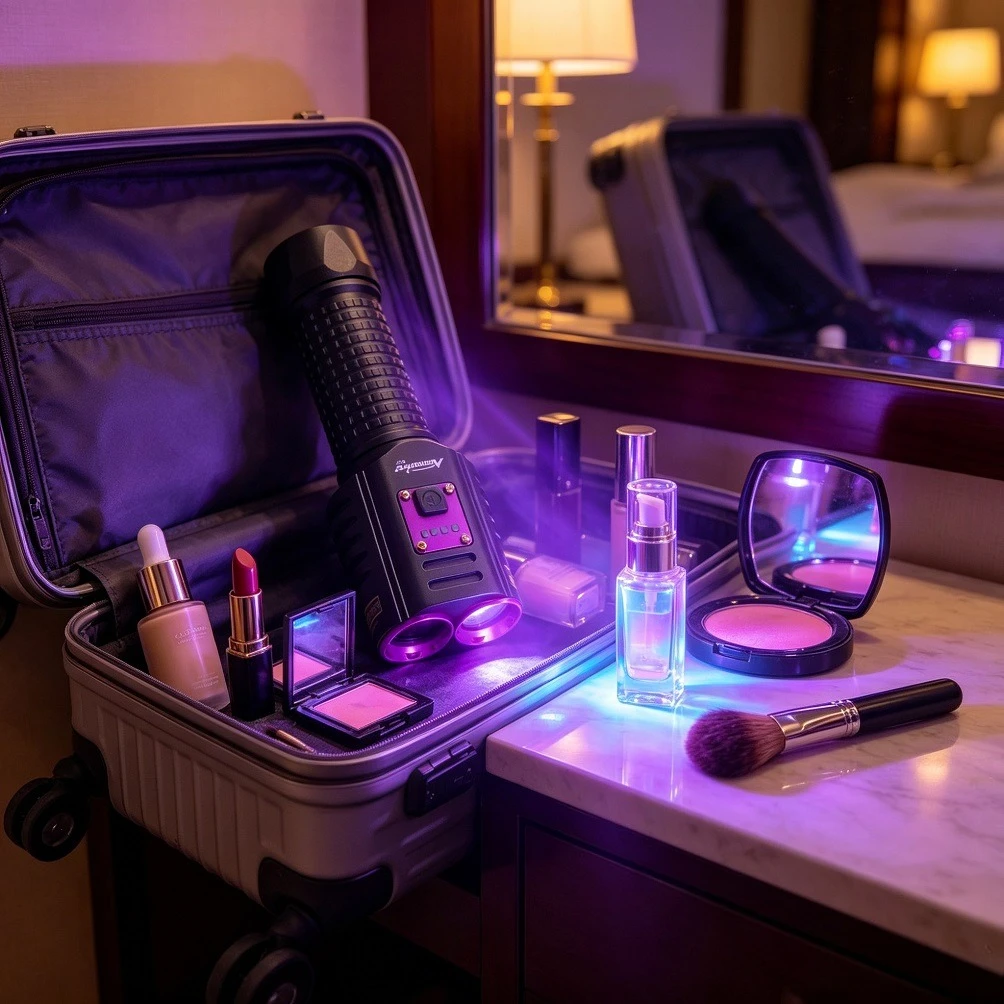 Alonefire Rechargeable UV Flashlight 365nm Ultraviolet Torch Fluorescent Oil Pollution Detection 2 in 1 White +Purple 2300LMS