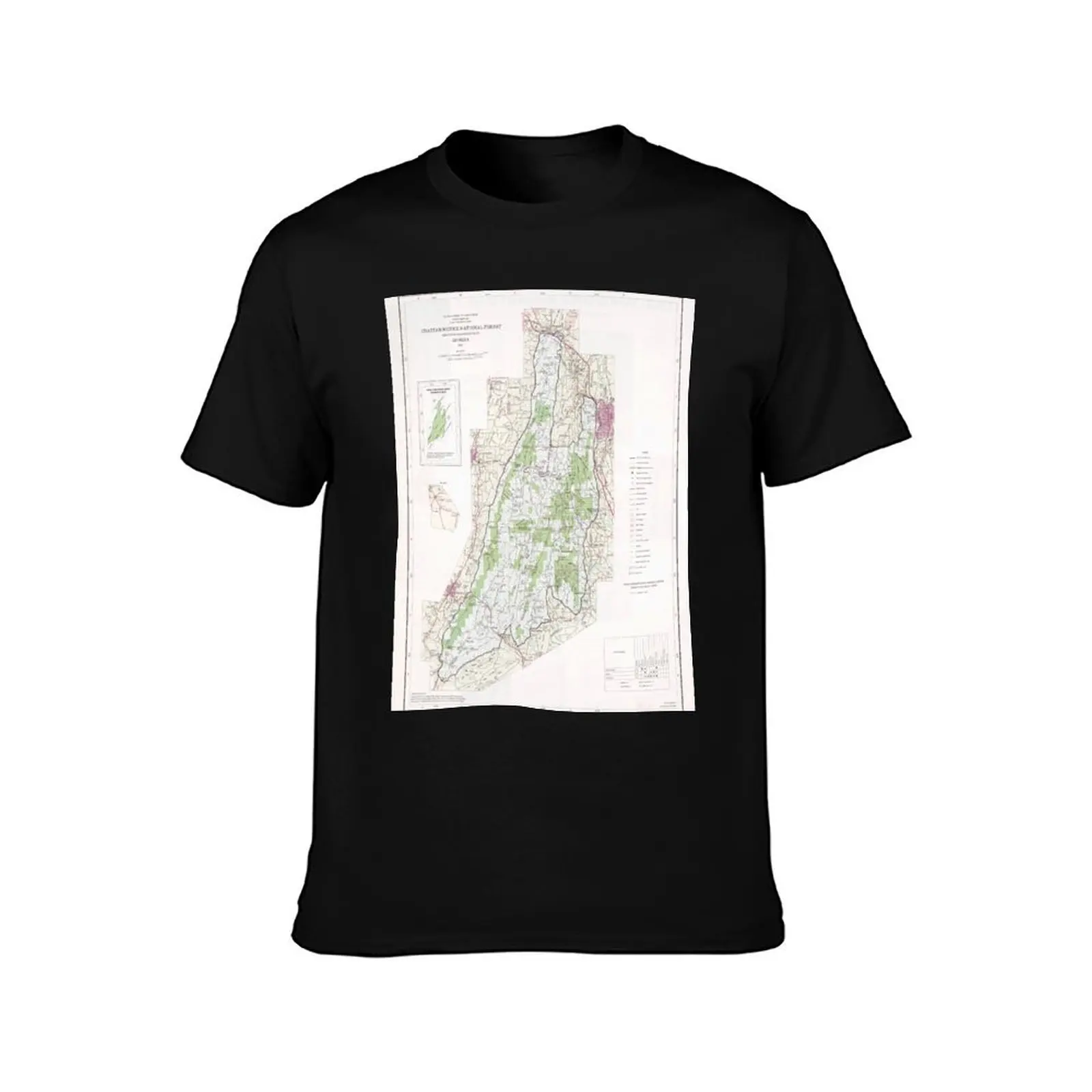 Chattahoochee National Forest Map (1982) Georgia Woodland Park Atlas T-Shirt topping T-shirts man Men's t shirts