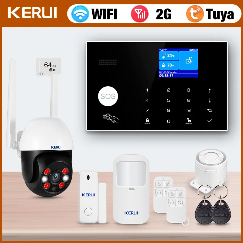 

Полная система сигнализации KERUI G30 GSM/WiFi, домашняя сигнализация Tuya с сиреной сигнализации, комплект домашней безопасности с датчиком окна и двери