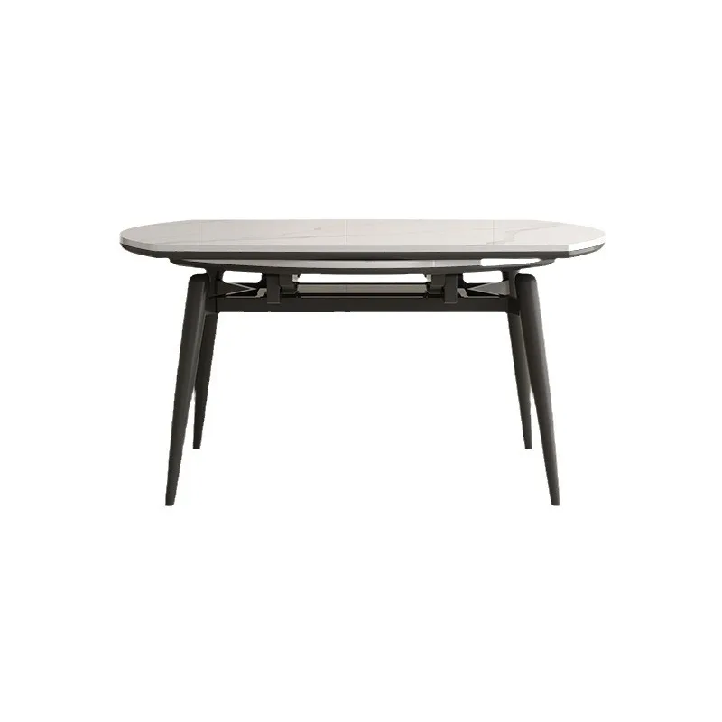 

New solid wood rock slab dining room home modern living room multi-functional telescopic folding square and round dual-purpose t