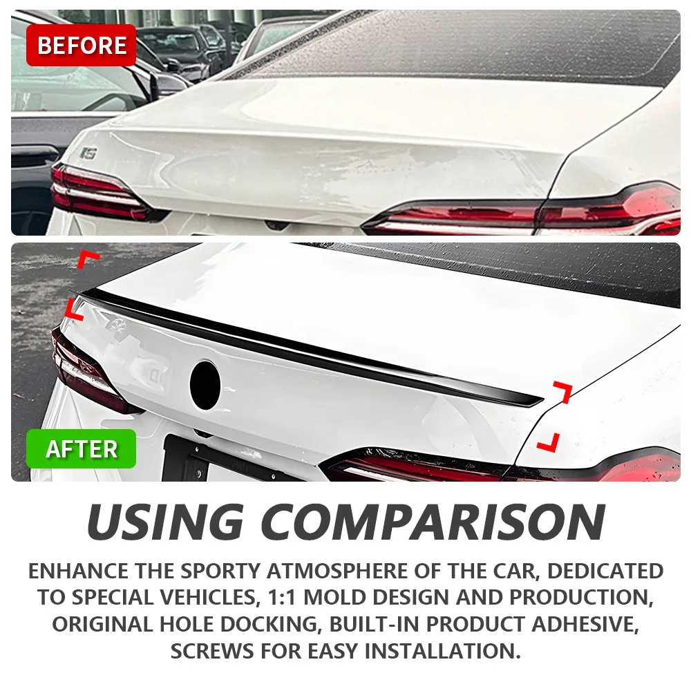 سبويلر خلفي طراز M5 لسيارة BMW 5 Series I5 G60 2024 + طقم هيكل رياضي أسود لامع غطاء صندوق السيارة ملحقات BMW تحديث السيارة