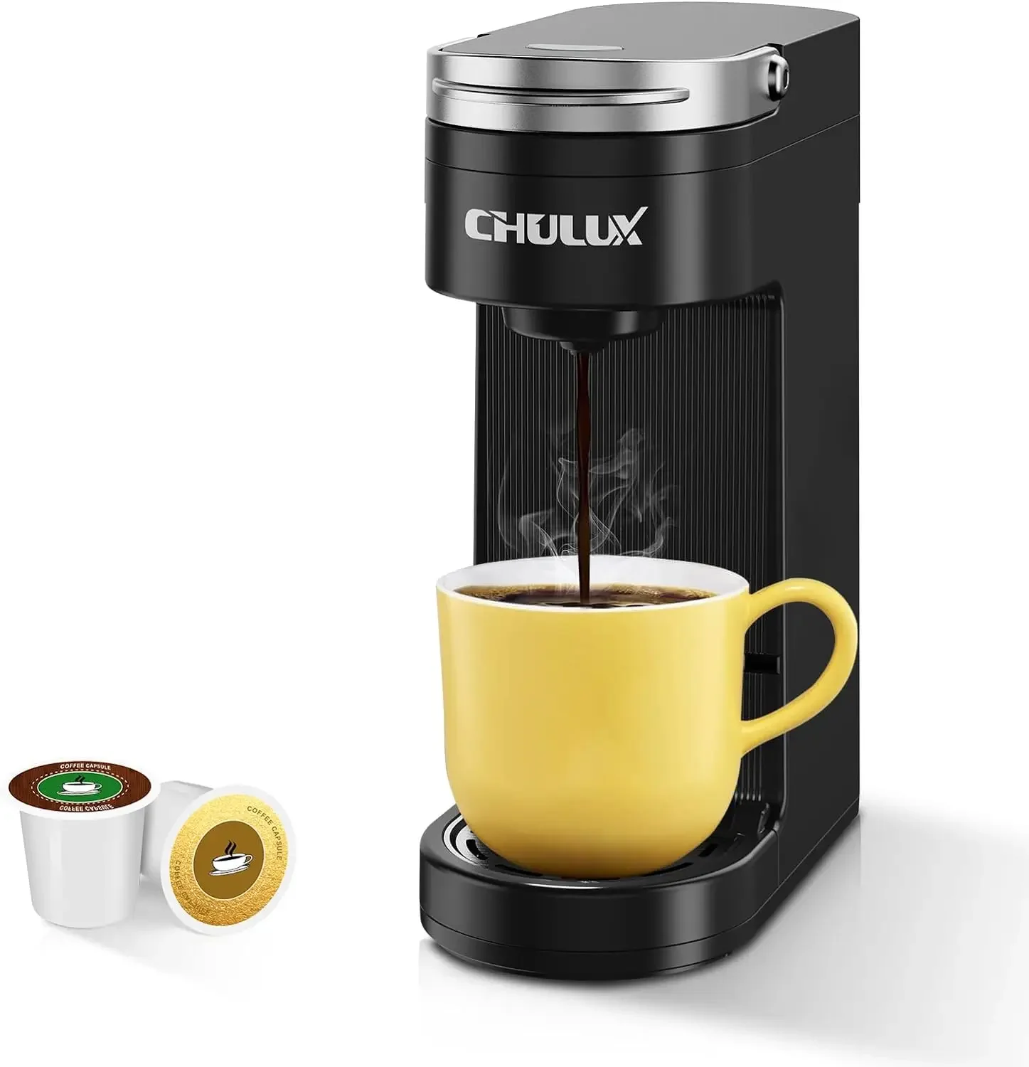 NEW Single Serve Coffee Maker for K-Cup Pods & Ground Coffee, 2-in-1 Slim One Cup Coffee Machine with 5 to 12oz Brew