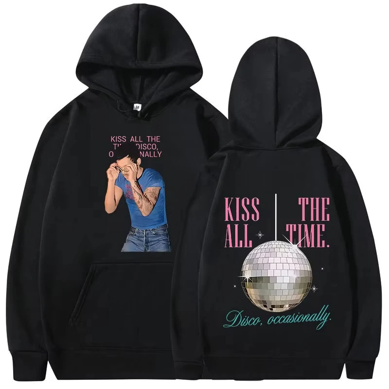

Худи Kiss All The Time Disco Occasionally 2026, мужские и женские, оверсайз, модные, в стиле хип-хоп, с длинными рукавами, пуловеры