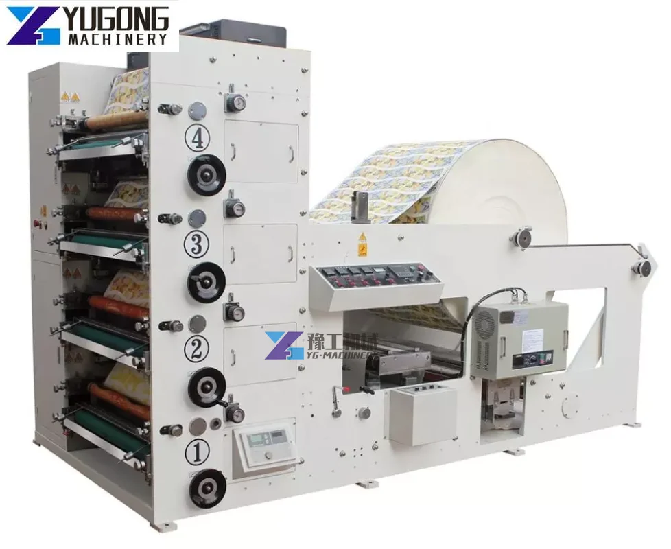 Full Automatic High Speed 2-color 4-color 6-color Label Roll Paper Printing Machine On Plastic Bags Paper Cup Bag Printer