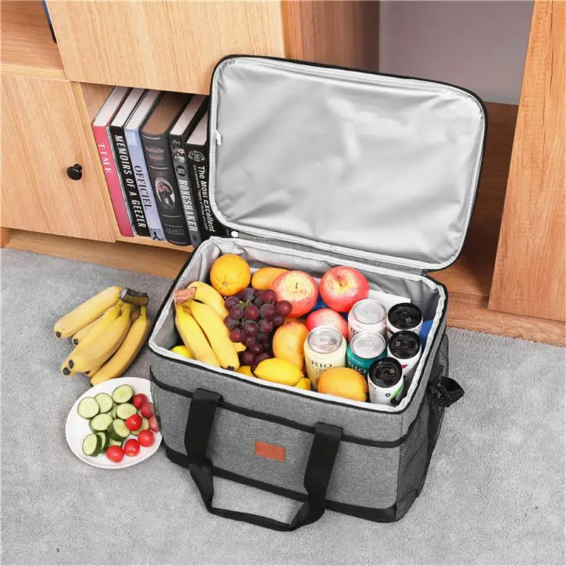 Soft Cooler Bag with Hard Liner Large Insulated Picnic Lunch Bag Box Cooling Bag for Camping BBQ Family Outdoor Activities