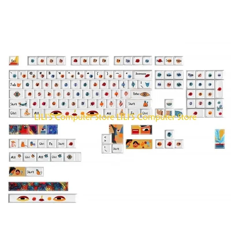 

A52B 136 Graffiti Cartoon Cuecaps PBT XDA Profile Capecaps для переключателя Cherry MX