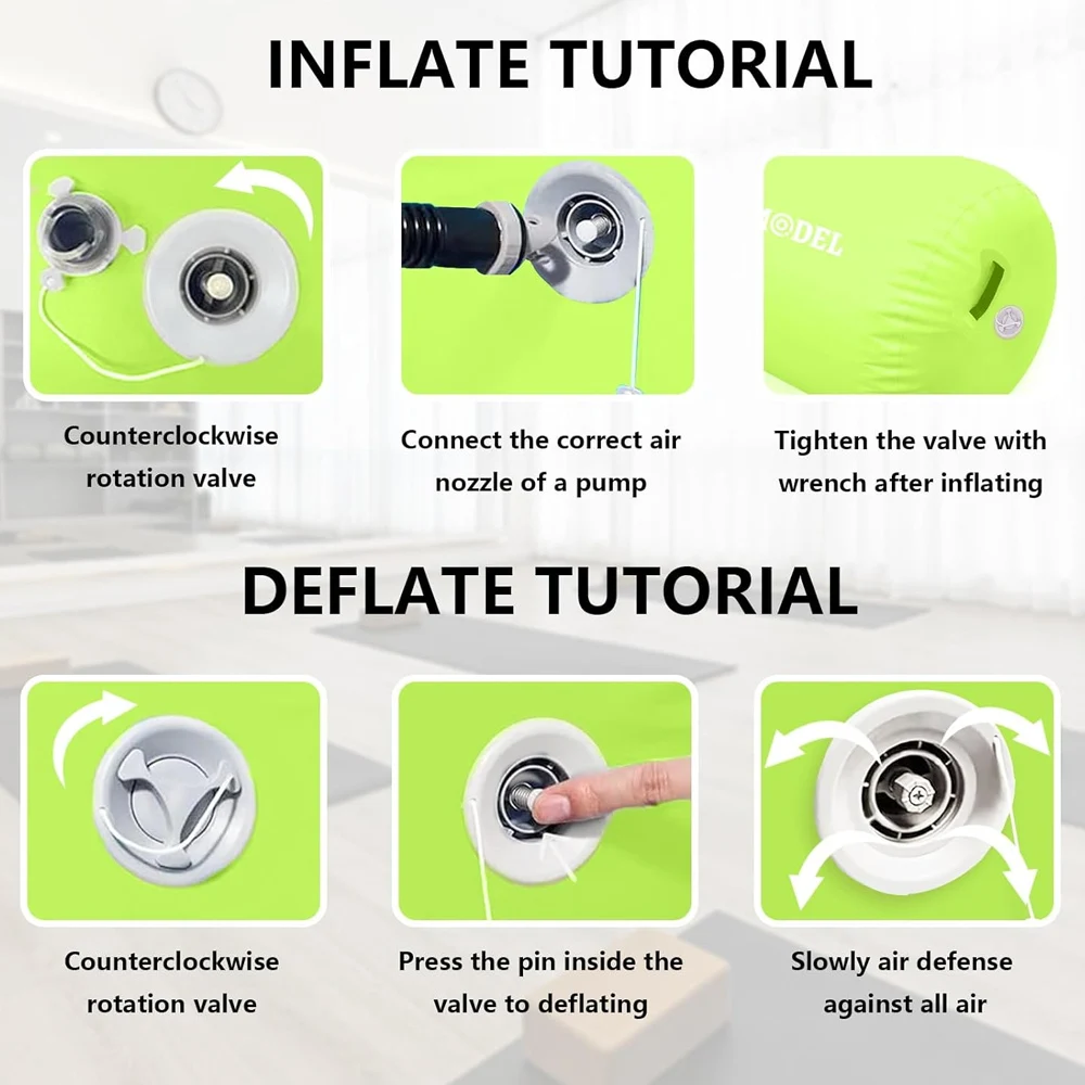 Custom Gymnastics Air Roller, Inflatable Air Roll Barrel for Backbend Training, Soft PVC Cylinder for Kids and Adults Home Gym view 4
